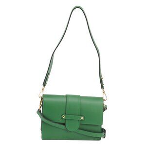 CHEVAL Green Made In Italy Leather Double Compartment Structure Crossbody